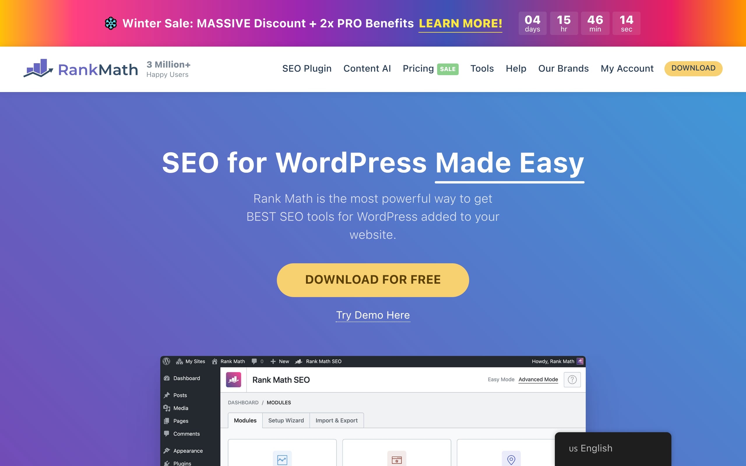 Rank Math (WordPress plugin) Screenshot