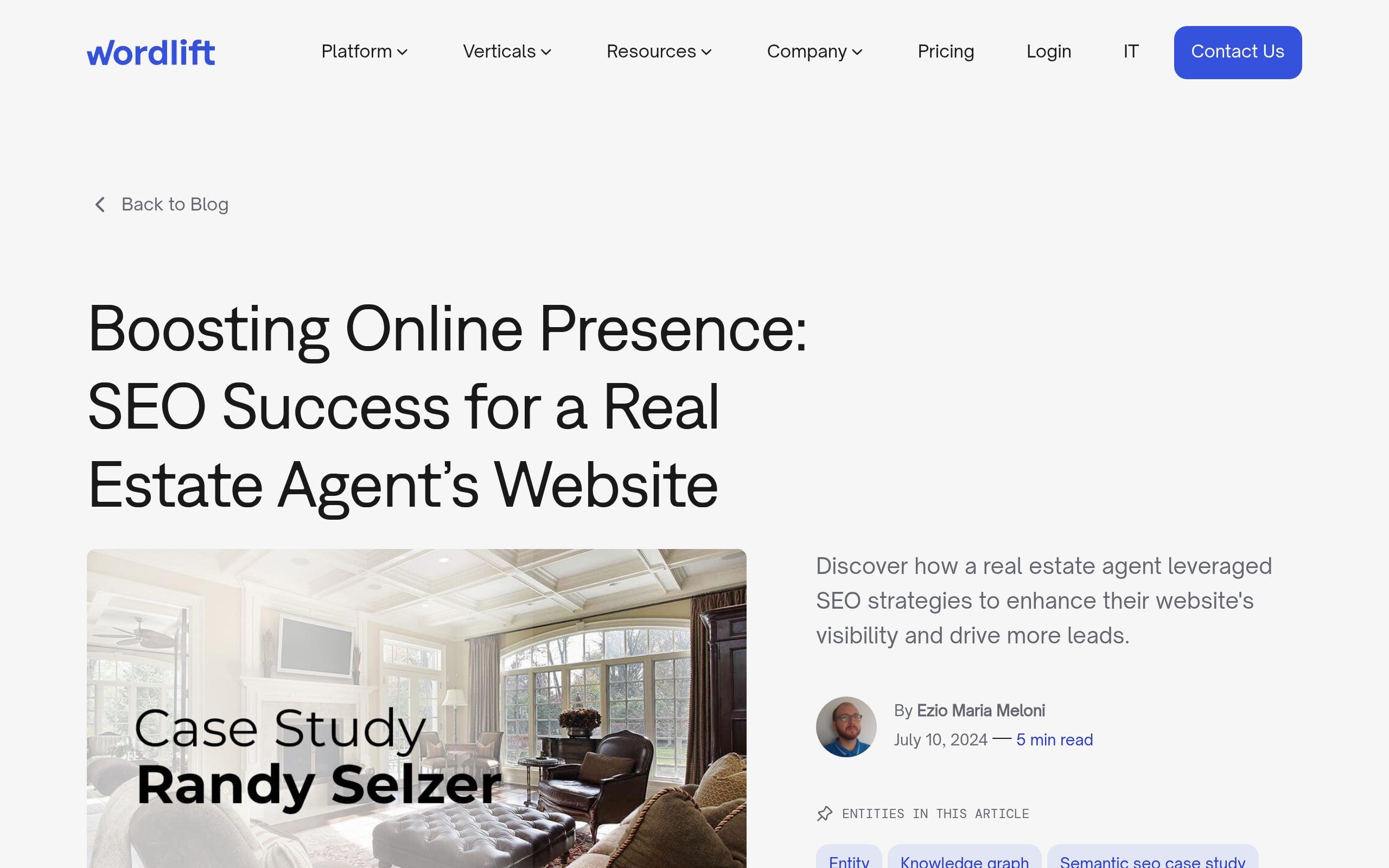 Case Study 5: Randy Selzer’s Real Estate: Enhancing Authority with AI SEO Screenshot